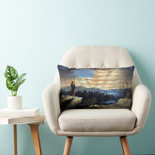 ゾーア南北戦争の天空の米国国旗 ランバークッション (椅子)