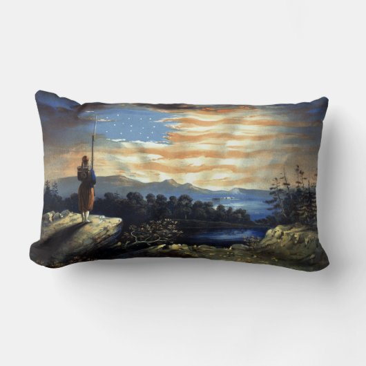 ゾーア南北戦争の天空の米国国旗 ランバークッション (正面)