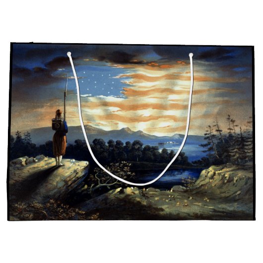 ゾーア南北戦争の天空の米国国旗 ラージペーパーバッグ (裏面)