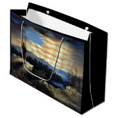 ゾーア南北戦争の天空の米国国旗 ラージペーパーバッグ (正面アングル)