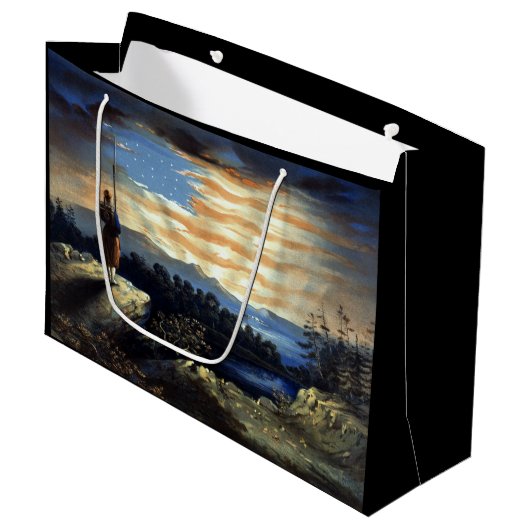 ゾーア南北戦争の天空の米国国旗 ラージペーパーバッグ (正面アングル)