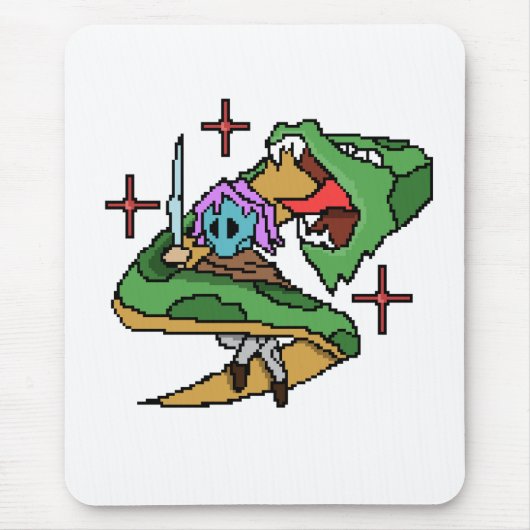 ゾーイのジャングルの衝突 – ピクセルヒーローvsジャイアントヘビ マウスパッド (正面)