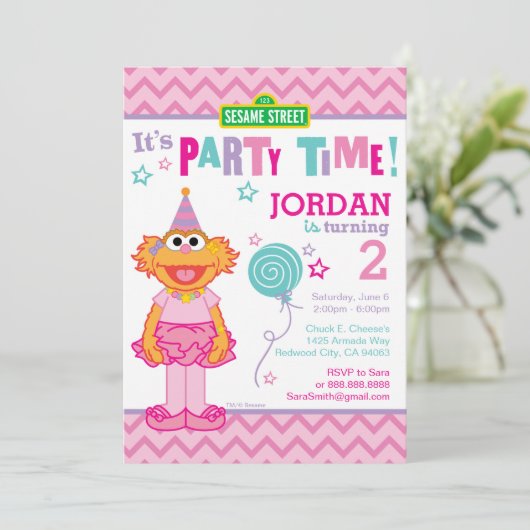 ゾーイ誕生日 招待状 (スタンド正面)