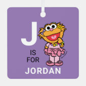 ゾーイ |名パーソナライズされた前（写真付き） メタルオーナメント (正面)