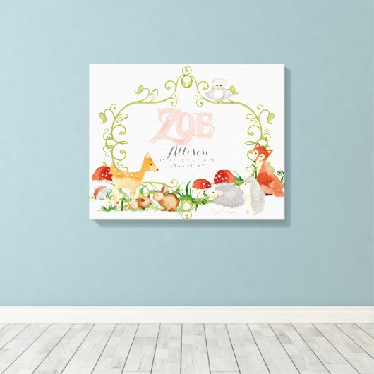 ゾーエトップ100赤ちゃん名女の子生まれたばかりの子供部屋 キャンバスプリント (インサイチュ (ウッドフロア))