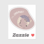 ゾーミーかわいい図解入りの、写真付きのソーセージベージュ薄紫 シール (シート)