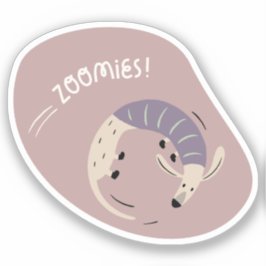 ゾーミーかわいい図解入りの、写真付きのソーセージベージュ薄紫 シール