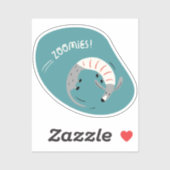 ゾーミーかわいい図解入りの、写真付きのソーセージ犬ターコイズ シール (シート)