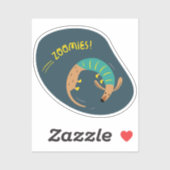 ゾーミーかわいい図解入りの、写真付きのソーセージ犬ネイビーイエロー シール (シート)