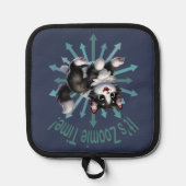 ゾーミー・タイムかわいい黒猫と白猫 鍋敷き (正面)