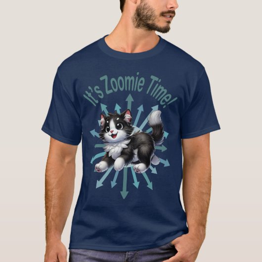 ゾーミー・タイムかわいい黒猫と白猫 Tシャツ (正面)