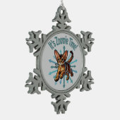 ゾーミー・タイム・アビシニアン猫 スノーフレークピューターオーナメント (左)