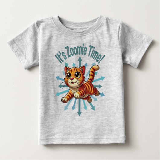 ゾーミー・タイム・オレンジタビー・キャット ベビーTシャツ (正面)