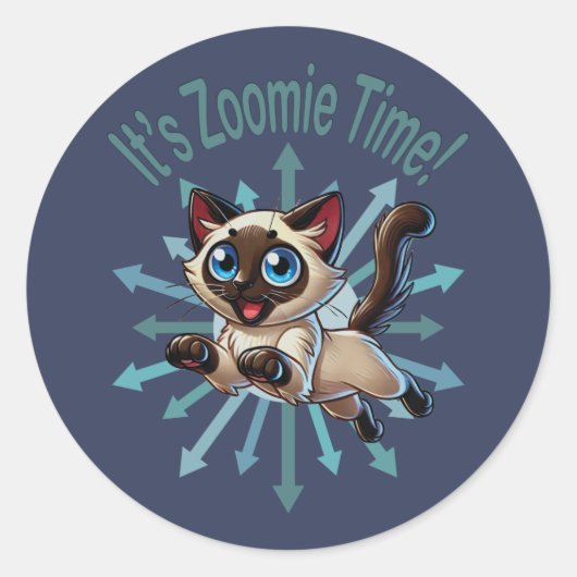 ゾーミー・タイム・シャム猫 ラウンドシール (正面)