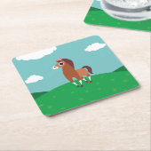 ゾーラ馬 スクエアペーパーコースター (アングル)