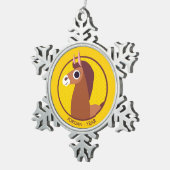 ゾーラ馬 スノーフレークピューターオーナメント (右)