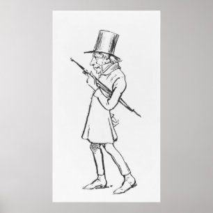ゾーレンAabye Kierkegaardの風刺漫画 ポスター