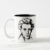 ゾーレンKierkegaardの哲学のexistentialistのportra ツートーンマグカップ (左)