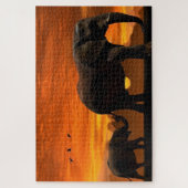 ゾーンズファミリージグソーアットパズルアットサンセットスカイ ジグソーパズル (縦)