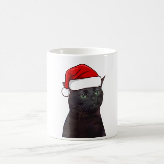 ゾーン化された猫のクリスマス コーヒーマグカップ (中央)