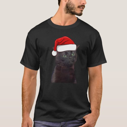 ゾーン化された猫のクリスマス Tシャツ (正面)