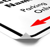 ゾーン退職した駐車標識の個人用設定 ポスター (角)