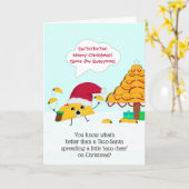 タおもしろいコサンタクリスマスカード カード (黄色い花)