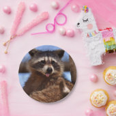 タおもしろいヌキが舌を出す ペーパープレート (パーティー)