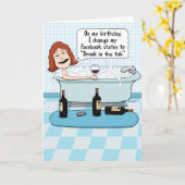 タおもしろいブ飲誕生日 カード (黄色い花)