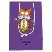 タイおもしろいアニメの子どもたちの虎 ミディアムペーパーバッグ (裏面)