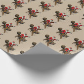 タイおもしろいガーに乗るサンタクロース ラッピングペーパー (角)