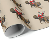 タイおもしろいガーに乗るサンタクロース ラッピングペーパー (ロールコーナー)