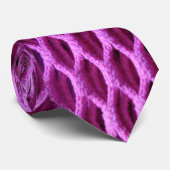 タイおもしろいパープルピンク明るい赤紫色かぎ針編みルック ネクタイ (ロール)