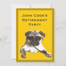 タイおもしろいプ退職パーティの招待状付きパグ 招待状