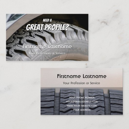 タイおもしろいヤ工芸品及びホイール専門チューニングビジネス 名刺 (正面/裏面)