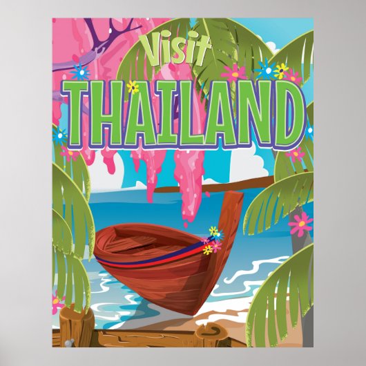 タイおもしろいヴィンテージ旅行ポスター ポスター (正面)