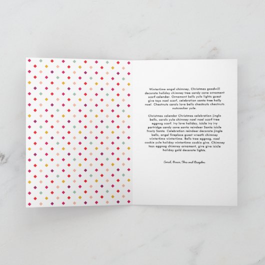 タイかわいらしプと明メリーるい折り畳み休日 シーズンカード (内部)