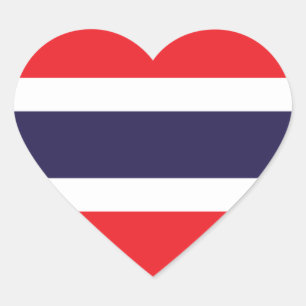 タイかタイの旗 ハートシール