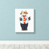 タイと先生としての牛 キャンバスプリント (インサイチュ (ウッドフロア))