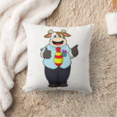 タイと先生としての牛 クッション (ブランケット)