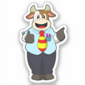 タイと先生としての牛 シール (正面)