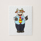 タイと先生としての牛 ジグソーパズル (縦)