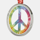 タイによって染められるピースサイン メタルオーナメント (左)