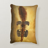 タイのアジアゾウ白熱［赤熱］光を放つズ アクセントクッション (裏面(縦))