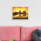 タイのアジアゾウ白熱［赤熱］光を放つズ キャンバスプリント (インサイチュ (リビング))