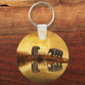 タイのアジアゾウ白熱［赤熱］光を放つズ キーホルダー (正面)