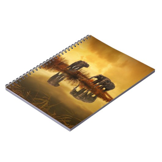 タイのアジアゾウ白熱［赤熱］光を放つズ ノートブック (左側)