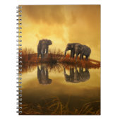 タイのアジアゾウ白熱［赤熱］光を放つズ ノートブック (正面)