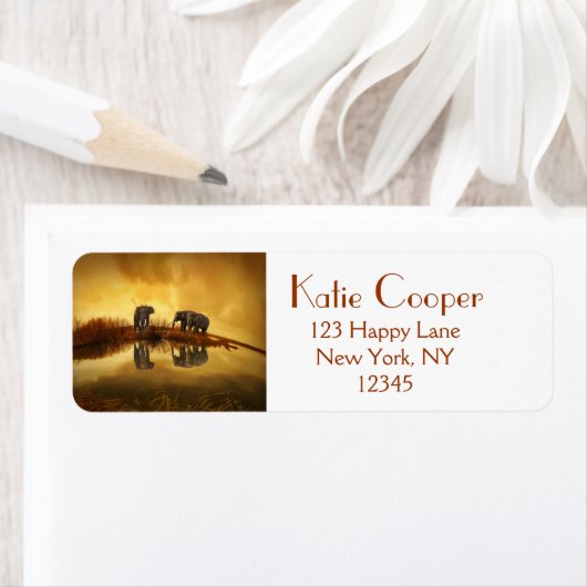 タイのアジアゾウ白熱［赤熱］光を放つズ ラベル (インサイチュ)