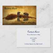 タイのアジアゾウ白熱［赤熱］光を放つズ 名刺 (正面/裏面)